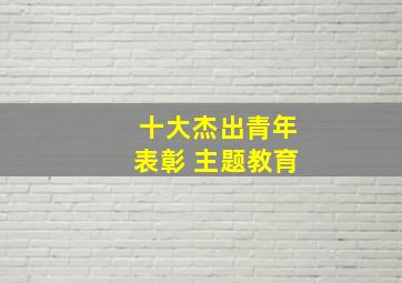 十大杰出青年表彰 主题教育